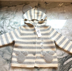 Baby Gap x Disney Baby Mickey Mouse Hooded Cardigan Sweater 6-12 Months NWT New