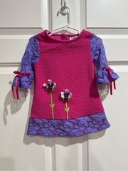 Counting Daisies – Pink and Purple Flower Applique Matching with Floral Pant