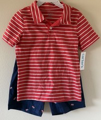 NWT Carter’s Little Boys 2-Piece Patriotic 4th of July Short Set, 4T & 3T