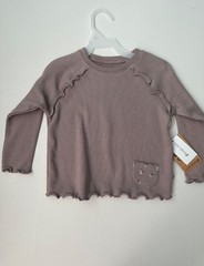 NWT EASY PEASY 2T LONG SLEEVE INFANT SHIRT 97% ORGANIC COTTON 3% SPANDEX