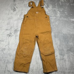 Carhartt Toddler Kids Overalls Size 4T Brown Bibs Workwear Baby Canvas Cotton