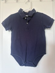Talbots Toddler Boy Blue Polo Body Suit Size 24 Mo Play Comfort Preppy Classic