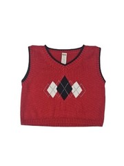 24 Months Argyle Red Sweater Vest Baby Toddler Black Trim 24M Mos