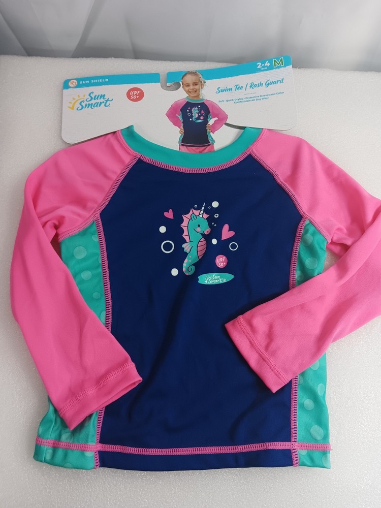 UNICORN Sun Shield Swim Tee Rash Guard Size M 2-4 Years UPF 50+ Sun Smart NWT