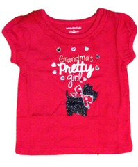 Grandma’s Pretty Girl Scottie Dog Hearts Red Graphic Top Size 2T-4T Valentines