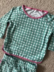 Prodoh Gingham Green Pink White Shorts Shirt Set Girls Toddler Size 2T
