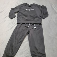 Shein Matching King Set Boy 3 Black Sweater Jogger Outfit Stretch Comfort Pullon