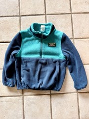 LL bean Kids Quarter Zip Up Pullover Teal/Bluegreen And Navy blue Size 3T