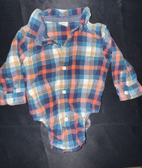 Boys Gymboree Baby 6-12M Plaid Fannel Shirt Buttunop Mountain Trail One Piece