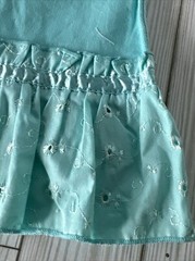 Disney Store Teal Blue Denim Skirt New With Tags Size 8 Flowers & Rhinestones