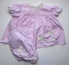 Nannette Baby Dress And Britches/Pants Size 12 Months Duck Umbrella Embroidery
