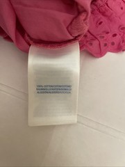 NWT Ralph Lauren Baby Girls Pink Eyelet Ruffle Open Back Romper Size 3M