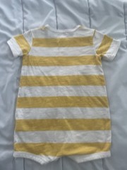 Carters One Piece Baby Romper 12 Months Striped Surf Wagon Embroidered Patch