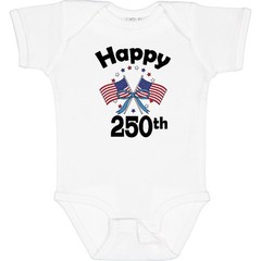 Inktastic USA Patriotic Happy 250th Baby Bodysuit Holiday Red White Blue United