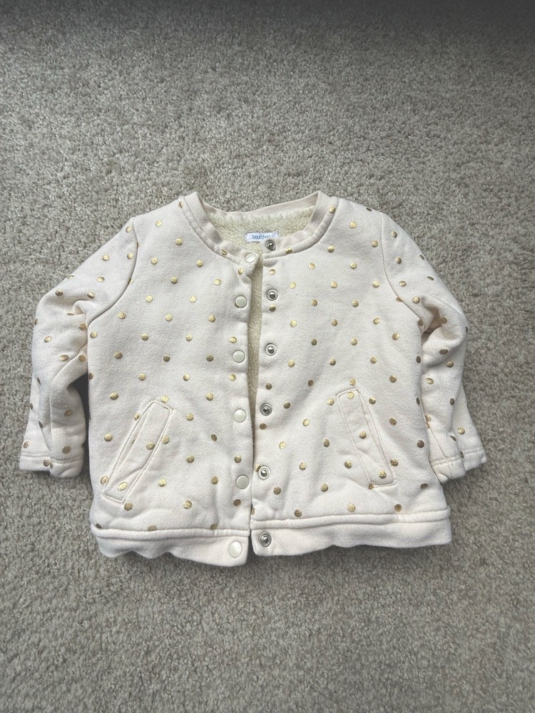 Bout Chou 18 Month Cardigan Fleece Interior Baby Girl