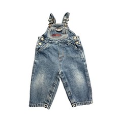 Carters Overalls Unisex 12M Blue Denim Watch the Wear Vintage Carpenter Snaps