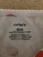Carter’s Baby Fruit Print One Piece – 6 Months