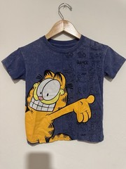Garfield 4T Blue Short Sleeve Graphic T-Shirt Crew Neck Cotton Jersey