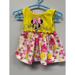 Disney Baby Minnie Mouse Yellow Pink Floral Dress Too Cute Newborn Sleeveless