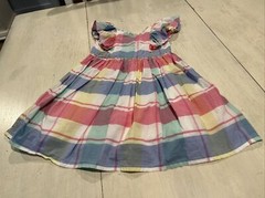 Tommy Bahama Dress Girls 2T plaid Sleeveless Sundress Bow Ruffle Sleeves EASTER