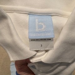 Bella Bliss Polo Shirt Kids Size 3 Blue White Long Sleeve Pima Cotton 2 Pack