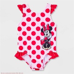 Baby Girls’ Disney Minnie Mouse One Piece Swimsuit – Pink 12M *SEE DEAL!!!*