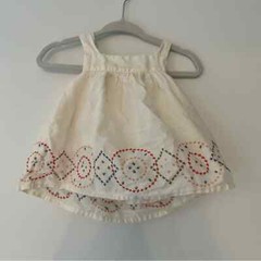 Baby gap cream colored embroidered tank top pink orange blue brown 3-6M