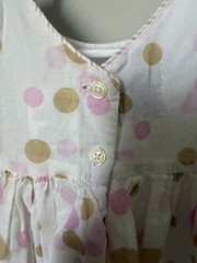 Marmellata Girls 3-6M White Pink Polka Dot Fit & Flare Dress Sleeveless