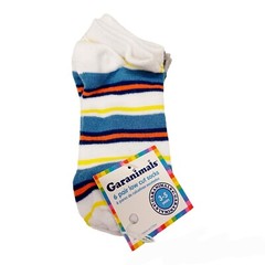 6 Pairs Garanimals Little Boys Low Cut Socks-Stripe-Solid-Ages 3-5 Years