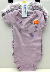 Just One You Carters Baby Infant Girls 3 piece Short Sleeve One Piece 12M Purple
