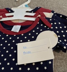 6-9 M Set of 3 Baby Bodysuits Red White Blue Onsies Infant Patriotic USA NWT