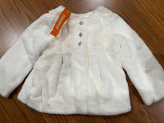 GYMBOREE GIRLS FAUX FUR WHITE LINED DRESSY JACKET 12-24 MONTHS NWT