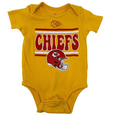 NFL Kansas City Chiefs Football Baby Boys 3 Month Yellow SS Logo Bodysuit