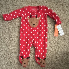 Carter’s 4pc Lot Hooded Footed Coverall, Footed Sleepers + Hat