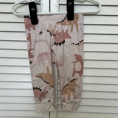 Old Navy Baby Dinosaur Animal Print Leggings Elastic Waist Cotton Pink 12-18M