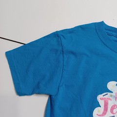 Fruit Of The Loom Girls S Blue Crew T-Shirt Sleeve I Run On Jesus & Cupcakes