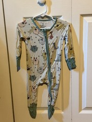 Caden Lane Infant Bamboo Pajamas Footie Sleepers 3-6 months Monsters Print