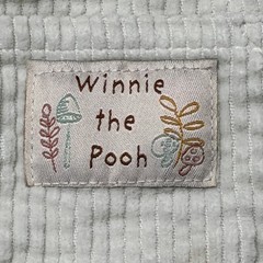 Vtg Disney Winnie the Pooh Dress Girls Baby 18-24M Sage Green Corduroy Y2K