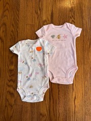 Carters Just One You 2 Pack Short Sleeve Ocean Themed Bodysuits Size 3 Months