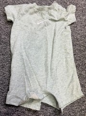 Nike Cotton Knit Short Sleeve Solid Logo Snap Bodysuit 0-6M