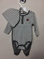 Baby 3-Piece Set NEW missing tags Rene Rofe black stripe hat