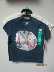 Carter’s Baby Toddler Boys 2-Piece T-Rex/Baseball Short Sleeves Shirts Size 18M