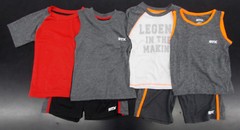 Toddler & Boys STX $31-$35 3pc Gray W/T Orange Short Set Sizes 2T – 7