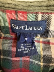 VTG Polo Ralph Lauren Corduroy Collar Plaid Shirt Dress Sz 4T Red Green Holiday