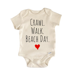 Crawl Walk Beach Day Newborn Baby Onesie® Bodysuit
