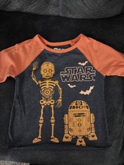 Star Wars Kids Halloween R2-D2 and C3PO Long Sleeve T-shirt SZ 4T