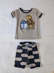 babyGap Star Wars Pajama Set R2-D2 C-3PO Baby Boy 12-18m 2pc Shirt Shorts