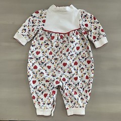 Vintage 90s Baby B’Gosh Infant Girl 3-6M Bubble Romper One Piece Heart Floral