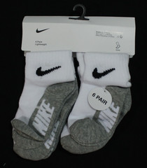 Nike Toddler’s Lightweight 6 Pack Ankle Socks Assorted Colors & Sizes