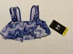 Under Armour Girls 3T 2-Piece Swim Set Purple/Blue Abstract UPF 30 Glitter